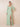 Square Neck Long Sleeve Chiffon Bridesmaid Dress with Slit in Sage Green