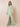 Square Neck Long Sleeve Chiffon Bridesmaid Dress with Slit in Sage Green