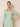 Square Neck Long Sleeve Chiffon Bridesmaid Dress with Slit in Sage Green