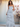 Layered Floral Printing Strapless A-Line Chiffon Bridesmaid Dress - Dusty Blue Floral