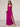 V-Neck A-Line Ankel Bridesmaid Dress With Split - Hot Pink