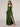 V-Neck A-Line Ankel Bridesmaid Dress With Split - Olive Green