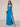 V-Neck A-Line Ankel Bridesmaid Dress With Split - Blue
