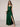 V-Neck A-Line Ankel Bridesmaid Dress With Split - Emerald Green