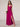 V-Neck A-Line Ankel Bridesmaid Dress With Split - Fuchsia