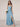 V-Neck A-Line Ankel Bridesmaid Dress With Split - Light Blue