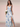 Floral Printing V-Neck A-Line Ankle Bridesmaid Dress With Split - Baby Blue Floral