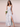 Floral Printing V-Neck A-Line Ankle Bridesmaid Dress With Split - White Floral