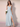 Floral Printing V-Neck A-Line Ankle Bridesmaid Dress With Split - Dusty Blue Floral