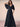 Half Sleeve Pleats Chiffon A-Line Bridesmaid Dress in Black
