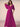 Half Sleeve Pleats Chiffon A-Line Bridesmaid Dress in Hot Pink