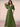 Half Sleeve Pleats Chiffon A-Line Bridesmaid Dress - Olive Green