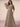 Half Sleeve Pleats Chiffon A-Line Bridesmaid Dress in Taupe
