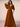 Half Sleeve Pleats Chiffon A-Line Bridesmaid Dress - Burnt Orange