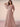 Half Sleeve Pleats Chiffon A-Line Bridesmaid Dress in Dusty Rose