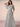 Half Sleeve Pleats Chiffon A-Line Bridesmaid Dress in Silver