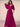 Half Sleeve Pleats Chiffon A-Line Bridesmaid Dress in Fuchsia
