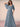 Half Sleeve Pleats Chiffon A-Line Bridesmaid Dress - Dusty Blue