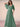 Half Sleeve Pleats Chiffon A-Line Bridesmaid Dress in Eucalyptus