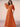 Half Sleeve Pleats Chiffon A-Line Bridesmaid Dress in Orange