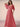 Half Sleeve Pleats Chiffon A-Line Bridesmaid Dress in Coral