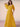 Half Sleeve Pleats Chiffon A-Line Bridesmaid Dress in Mustard Yellow