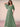 Half Sleeve Pleats Chiffon A-Line Bridesmaid Dress - Sage Green
