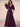 Half Sleeve Pleats Chiffon A-Line Bridesmaid Dress in Plum