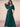Half Sleeve Pleats Chiffon A-Line Bridesmaid Dress in Teal