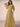 Half Sleeve Pleats Chiffon A-Line Bridesmaid Dress in Gold