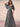 Half Sleeve Pleats Chiffon A-Line Bridesmaid Dress in Grey