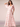 Half Sleeve Floral Printing Pleats Chiffon A-Line Bridesmaid Dress - Pink Floral