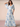 Half Sleeve Floral Printing Pleats Chiffon A-Line Bridesmaid Dress - Baby Blue Floral