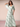 Half Sleeve Floral Printing Pleats Chiffon A-Line Bridesmaid Dress - Emerald Green Floral