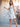 Knee Length A-Line Floral Printing Backless Chiffon Bridesmaid Dress - Baby Blue Floral