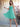 Knee Length A-Line Backless Chiffon Bridesmaid Dress - Turquoise