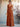 Tank Top Pleated Bridesmaid Dress Long With Pocket - Burnt Orange