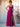 A-Line Chiffon Back Bow Bridesmaid Dress With Slit - Hot Pink