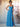 A-Line Chiffon Back Bow Bridesmaid Dress With Slit - Blue