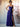 A-Line Chiffon Back Bow Bridesmaid Dress With Slit - Royal Blue