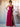 A-Line Chiffon Back Bow Bridesmaid Dress With Slit - Fuchsia
