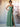 A-Line Chiffon Back Bow Bridesmaid Dress With Slit - Eucalyptus