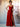 A-Line Chiffon Back Bow Bridesmaid Dress With Slit - Red