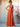 A-Line Chiffon Back Bow Bridesmaid Dress With Slit - Orange