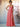 A-Line Chiffon Back Bow Bridesmaid Dress With Slit - Coral