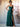 A-Line Chiffon Back Bow Bridesmaid Dress With Slit - Teal