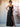 A-Line Chiffon Back Bow Bridesmaid Dress With Slit - Black