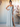 A-Line Floral Printing Chiffon Bow Backless Bridesmaid Dress With Slit - Dusty Blue Floral
