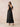 Chiffon Tea Length A-Line Bridesmaid Dress with Flutter Sleeve in Black