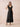 Chiffon Tea Length A-Line Bridesmaid Dress with Flutter Sleeve in Black